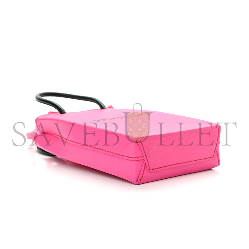 Ba*len*cia*ga shopping phone holder bag acid fuchsia 593826 (18*11*5cm)
